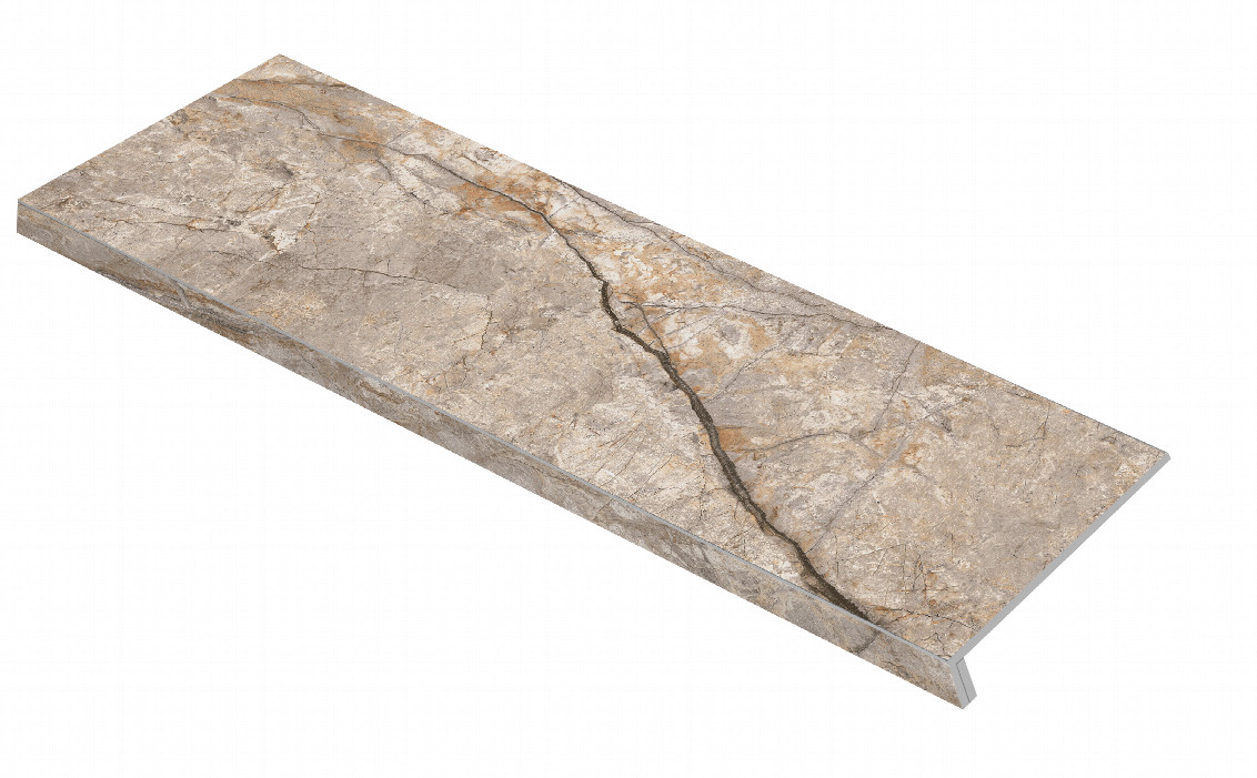 Ступень фронтальная Crema Cappuccino Recto Natural 33x120