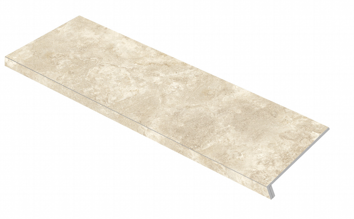 Ступень фронтальная Travertino Cross Beige Recto Natural 33x120