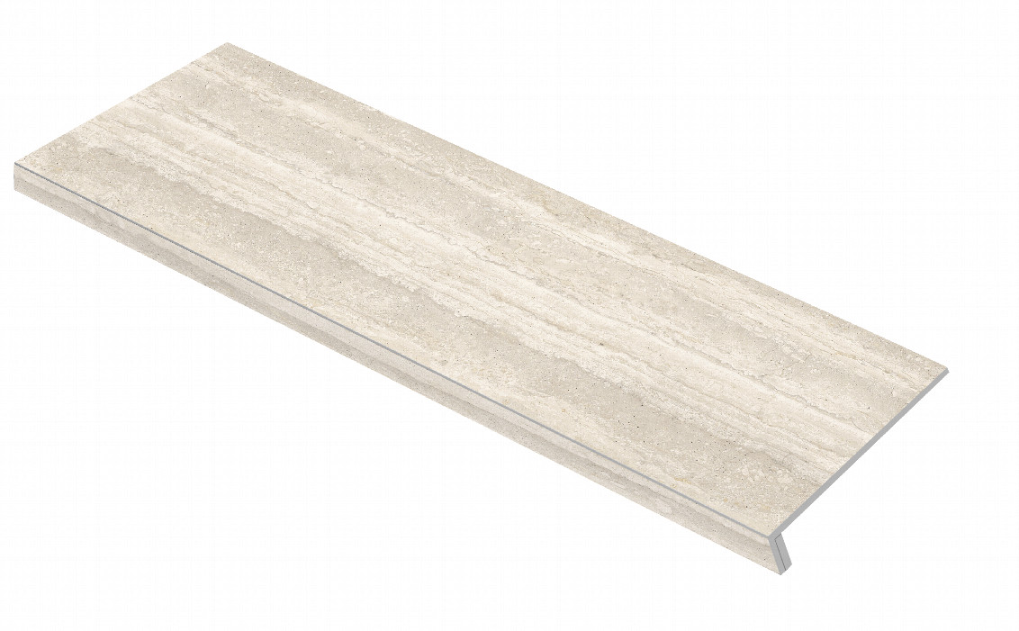 Ступень фронтальная Travertino Vein White Recto Groove Lappato 33x120