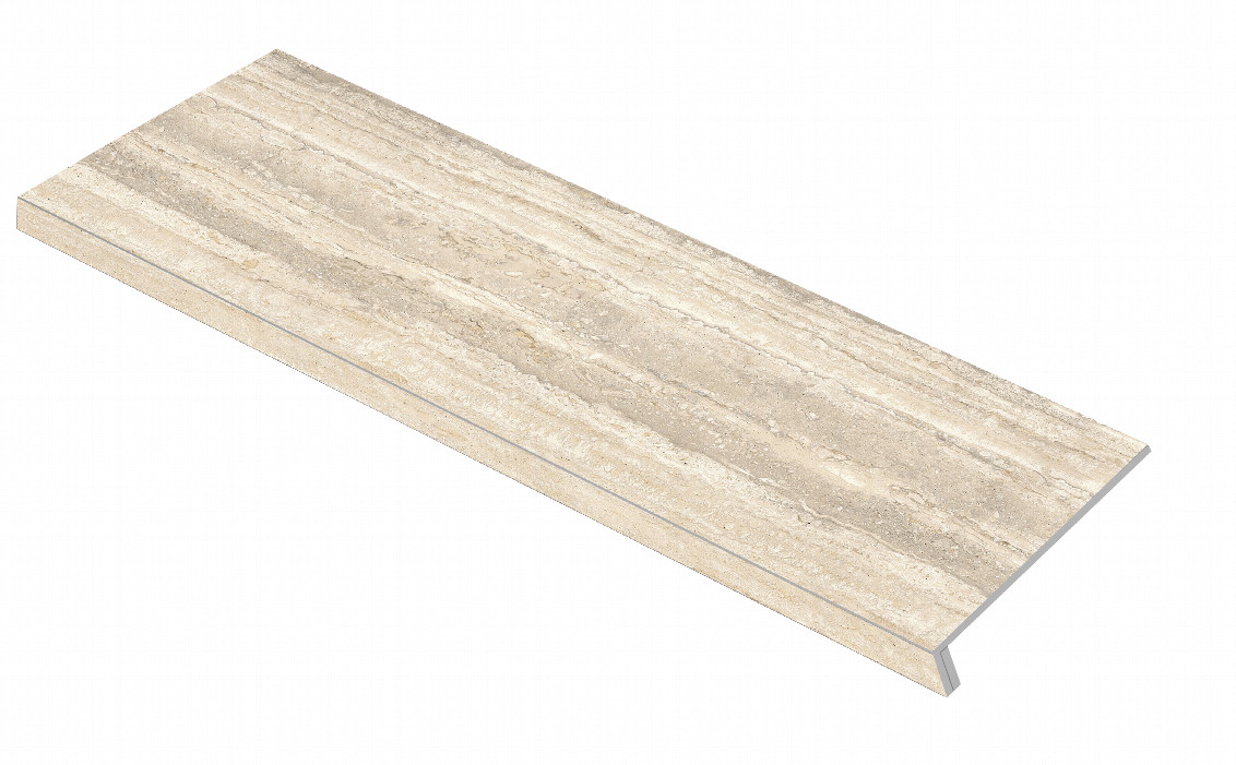 Ступень фронтальная Travertino Vein Beige Recto Groove Lappato 33x120