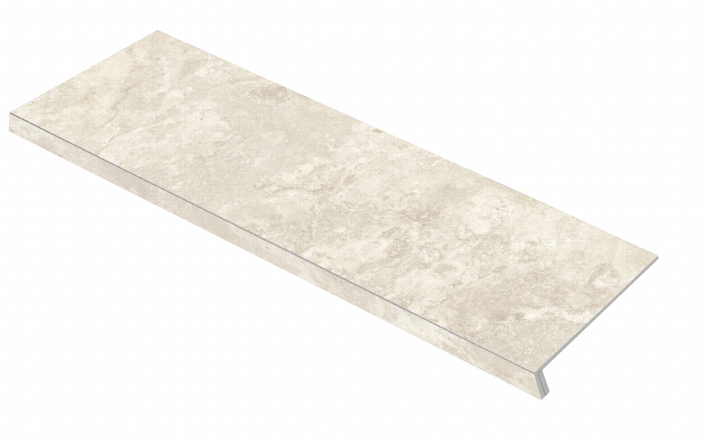 Ступень фронтальная Travertino Cross White Recto Natural 33x120
